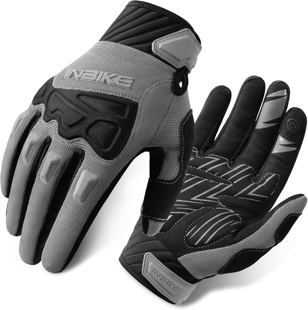 GREY BIKER GLOVES